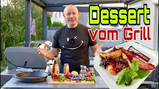 Dessert vom Grill / Karamellisierte Früchte / Gegrilltes Obst / Apfel und Zwetschgen vom Grill