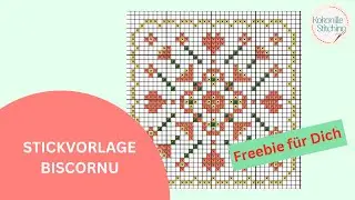 Stickvorlage Biscornu Freebie im Kreuzstich