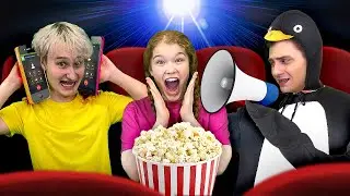 ТИПЫ ЛЮДЕЙ В КИНОТЕАТРЕ ! Челлендж 24 часа в кинотеатре !