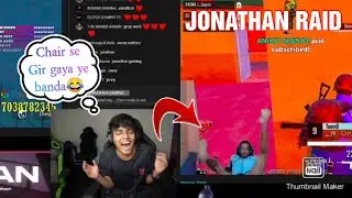 This Guy Falls from chair When JONATHAN RAIDS Him😂| Crazy reaction of Streamer on jonathan raid😍