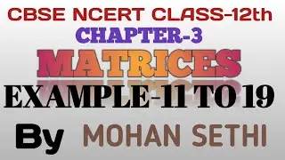 CHAPTER-3 | MATRIX | EXAMPLE 11,12,13,14,15,16,17,18,19,| NCERT | CBSE L-8