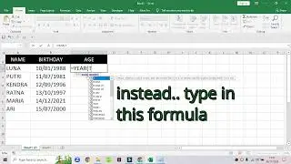 Calculate Ages in Excel