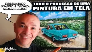 pintura em tela corcel 1 #pinturaemtela #quadriculado #tempodearte #wanderlinefreitas