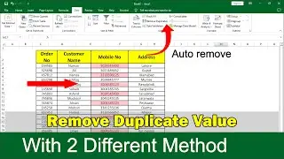 How to Remove Duplicate value in excel