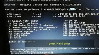 Pfsense forgot reset password paano i reset ang password
