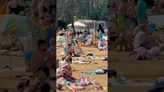 🔥 Пляж битком! Коркинское озеро в жаркий полдень 🌞 Санкт-Петербург