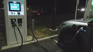 Charging Mustang Mach E at Electrify America station