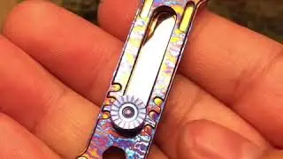 MecArmy EK12 Titanium Damascus Mini Keychain Utility Knife