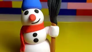 Снеговик из пластилина🎄⛄🎄Лепим Снеговика❄⛄❄Игрушка на новый год⛄Snowman Plasticine clay.