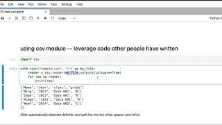 loading a CSV into Python with Jupyter using Pandas
