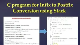 C program for infix to Postfix Conversion using stack 
