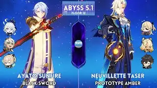 C0 Ayato Sunfire & C1 Neuvillette Electrocharged | Spiral Abyss 5.1 - Genshin Impact