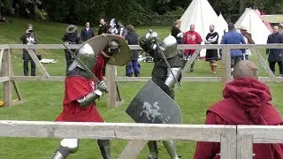 Sword & shield Medieval combat finals at the 2017 Tournament of Destiny, Scone Palace, Scotland