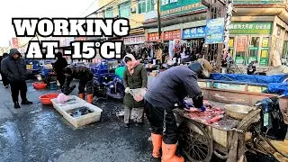 EXPLORE a chilly morning MARKET in rural CHINA
