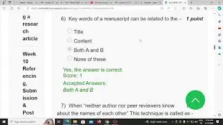Research Writing Week 10 MCQ for All NET/SET Exam