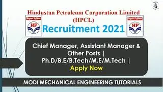 HPCL Recruitment 2021 | CTC 15 Lakhs | Without GATE | Final year Eligible | Latest Jobs 2021