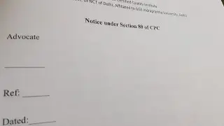 FORMAT  OF LEGAL NOTICE UNDER SECTION  80 OF CPC #DRAFTING #LAWNOTES #FORMATSOFDRAFTING