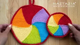 HOW to TUNISIAN CROCHET PINWHEEL Kitchen Pad and Scrubber Set Tutorial