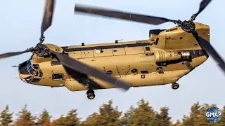CH-47 Chinook helicopter very low level flying 