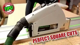 How to Make Repeated Accurate & Square Track Saw Cuts - Woodworking Tips!
