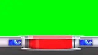 Virtual Studio Desk Green Screen Stock Video FREE