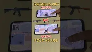 POCO X6 PRO 90FPS🔥Vs iPHONE 15 PRO 120FPS😈-Pubg TEST 