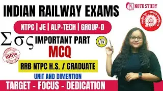 Class #5 | Unit and Dimention | Railway Science Free Batch🔥 Daily 8 PM 🔴 #soumimaam #notestudy
