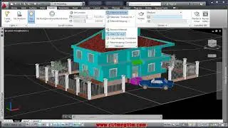 AutoCAD Villa Render (duvarlara materyal  atma)