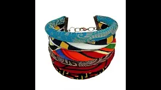African Fabric Bracelet | African Wrist Band | Blue, Gold, Orange, Tan, Maroon, Red, Black, White |