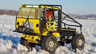YELLOW MONSTER... Breaks through the challenging icy terrain! ...RC OFFroad 4x4