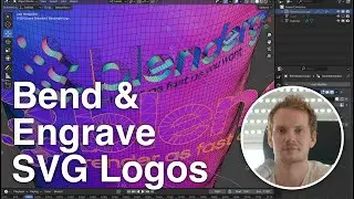 Blender Tutorial - SVG Logos Part 4 - Engraving the curved logo into a cylindrical object 