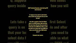 SAP ABAP Question 5 | Comment your answer|