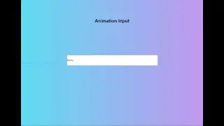 How to make a animation input by using html css