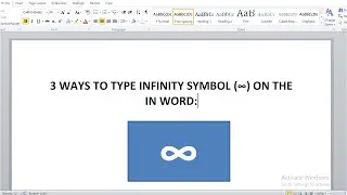 How to type infinity symbol in word/keyboard (∞) - Alt code for infinity sign