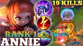 ANNIE 19 KILLS MVP PLAY! OP KILLING MACHINE BUILD - TOP 1 GLOBAL ANNIE BY GOW mid gods - WILD RIFT