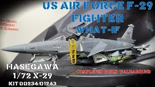 US Air Force F-29 Fighter Plane What-If - Hasegawa 1/72 X-29 Completed Build Walkaround