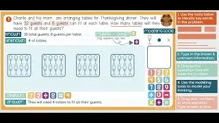 Thanksgiving Math Word Problem Division Model 3.0A.A.3- Digital Resource Tool