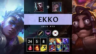 Ekko Mid vs Udyr: Triple Kill, Godlike - KR Master Patch 14.18