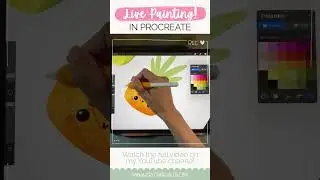 Painting a cute Pineapple in Procreate #cuteillustration #procreate link to Free brushes in comments