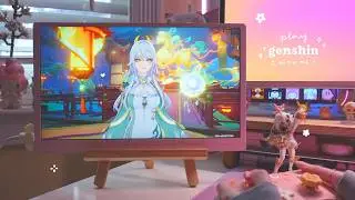 🌙 playing genshin on a rainy, cozy afternoon | 30 min of gameplay ambience (jp dub, pc) ✦