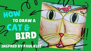 How to draw a Paul Klee inspired Cat and Bird