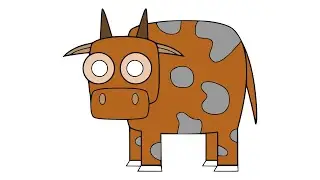 HOW TO DRAW CUTE COW EASY-LEARN TO GLITTER ANIAMLS BEN COW STEP BY STEP-DRAWING AND ART PIC