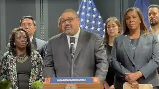 Manhattan District Attorney Alvin Bragg addresses safety concerns 125th St Bid 05 17 2023