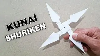 DIY - HOW TO MAKE A KUNAI SHURIKEN FROM A4 PAPER | ORIGAMI - ( NINJA STAR )