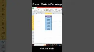 Convert marks to percentage - Showing percentage symbol with marks in MS excel Percentage 