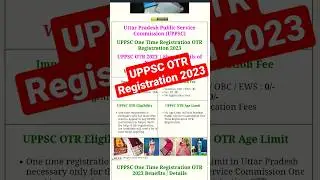 UPPSC OTR Registration 2023 
