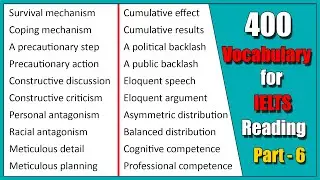 400 Advanced Reading Vocabulary for IELTS | Episode 6