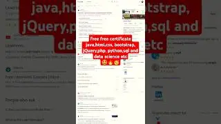 free course with certificate internship Java, php, programming graphic design, stock market #viral 🤩