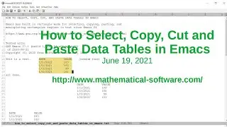 How to Select, Copy, Cut, and Paste Data Tables in Emacs