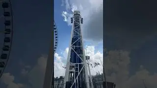 Riding the drop tower🫨@navypier. #navypier #droptower #chicago #thrillseekers #adrenaline #shorts